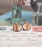Wooden Bumble Bee Stud  Earrings - Image 2