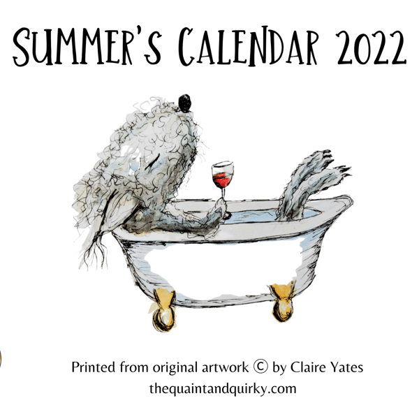 Bedlington Terrier calendar 2022,  quirky illustrations, dog art 