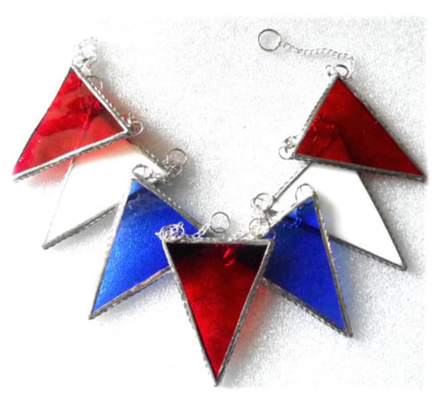Patriotic Bunting 7 flag Stained Glass Suncatcher 