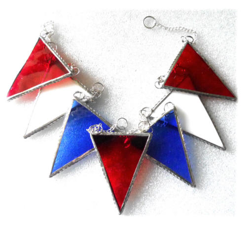 Patriotic Bunting 7 flag Stained Glass Suncatcher 