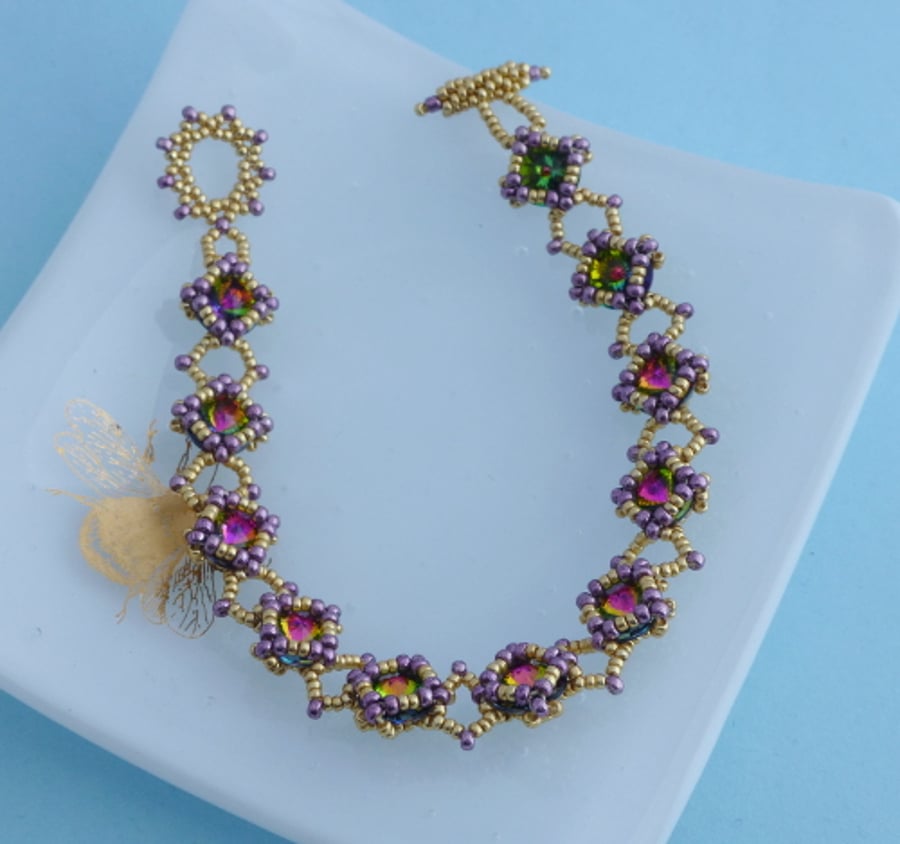 Rainbow Crystal Beaded Bracelet 