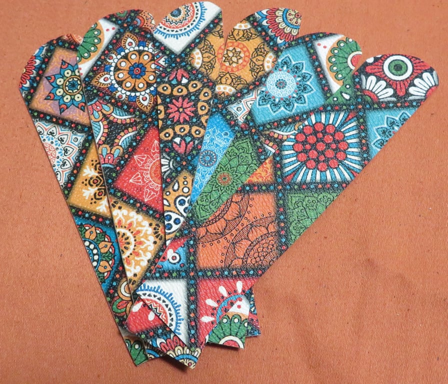 Fancy bookmarks made from faux Leather (plastic) vegan friendly.