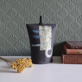 Handmade abstract ceramic art sculpture, interior design home accessory, gift.