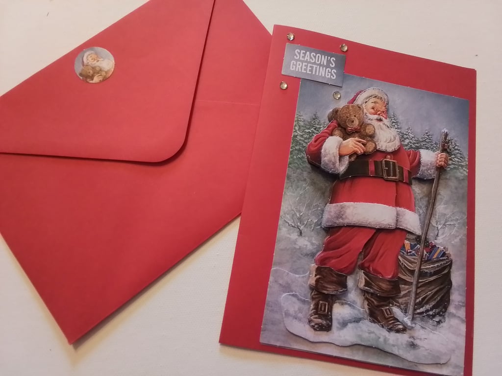 Christmas card. Santa. Seasons greetings. Ref 288