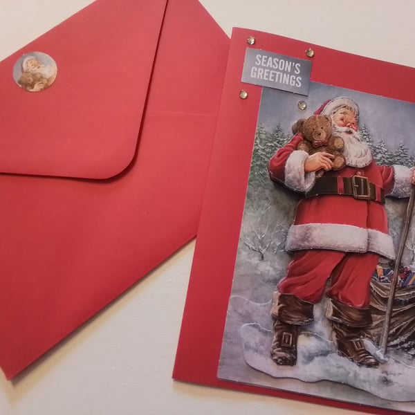 Christmas card. Santa. Seasons greetings. Ref 288