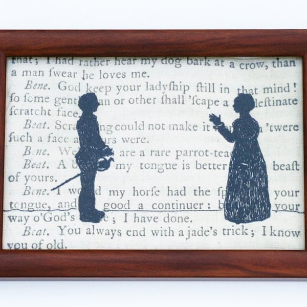 Classic Literature - Shakespeare's Much Ado About Nothing Framed Embroidery