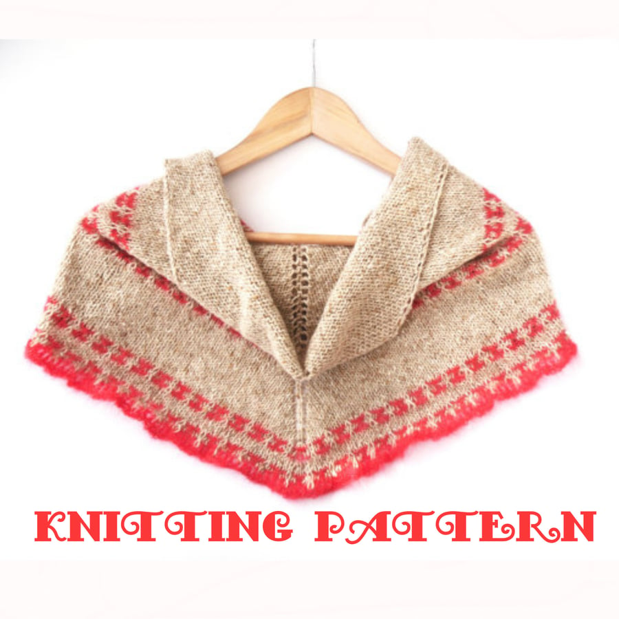 Knitting Pattern for for triangular shawl 