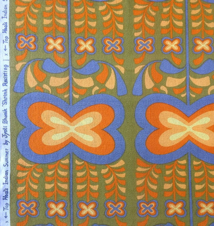 Sand INDIAN SUMMER Jhoti Bhomik Heals BARKCLOTH Vintage Fabric Lampshade option 