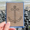 Anchor ahoy! mini greetings card in black or white