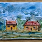 English cottages original painting