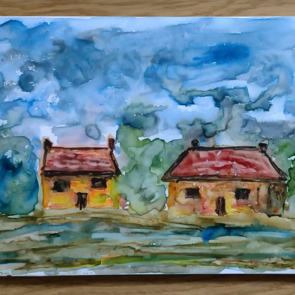 English cottages original painting