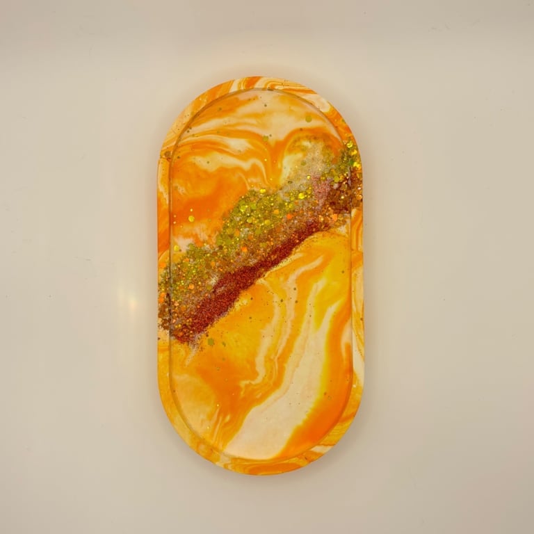 Eco resin oval trinket tray