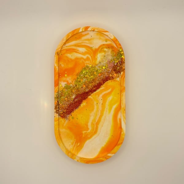 Eco resin oval trinket tray