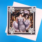 Art Deco Christmas Card, Wife, Mother, Sister, Daughter, Granddaughter 