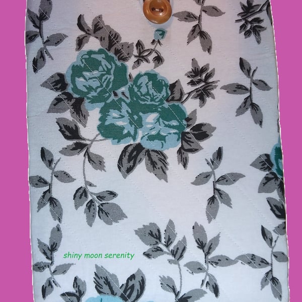 Teal Roses on a white background, Book-Tablet Sleeve