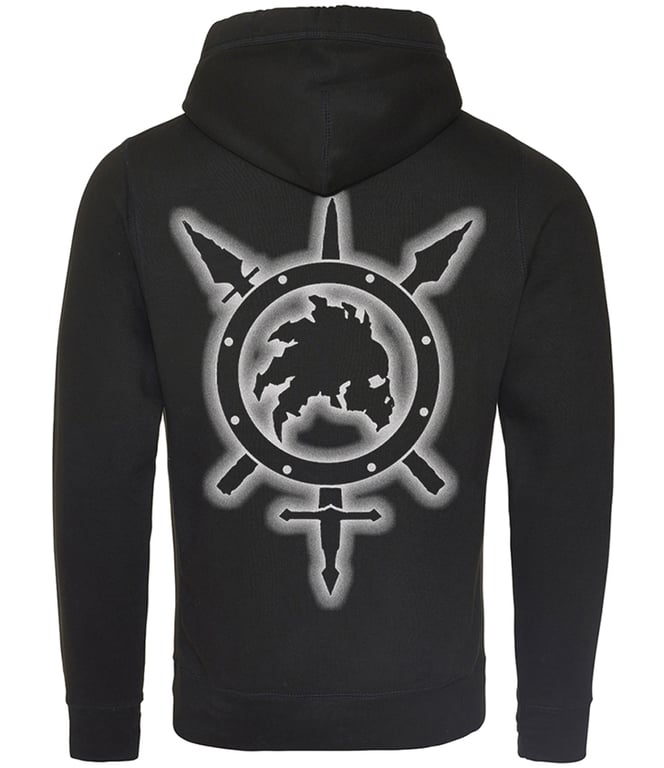 SIZE SMALL-SWORDPUNK Cross Neck Hoodie 