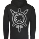 SIZE SMALL-SWORDPUNK Cross Neck Hoodie 