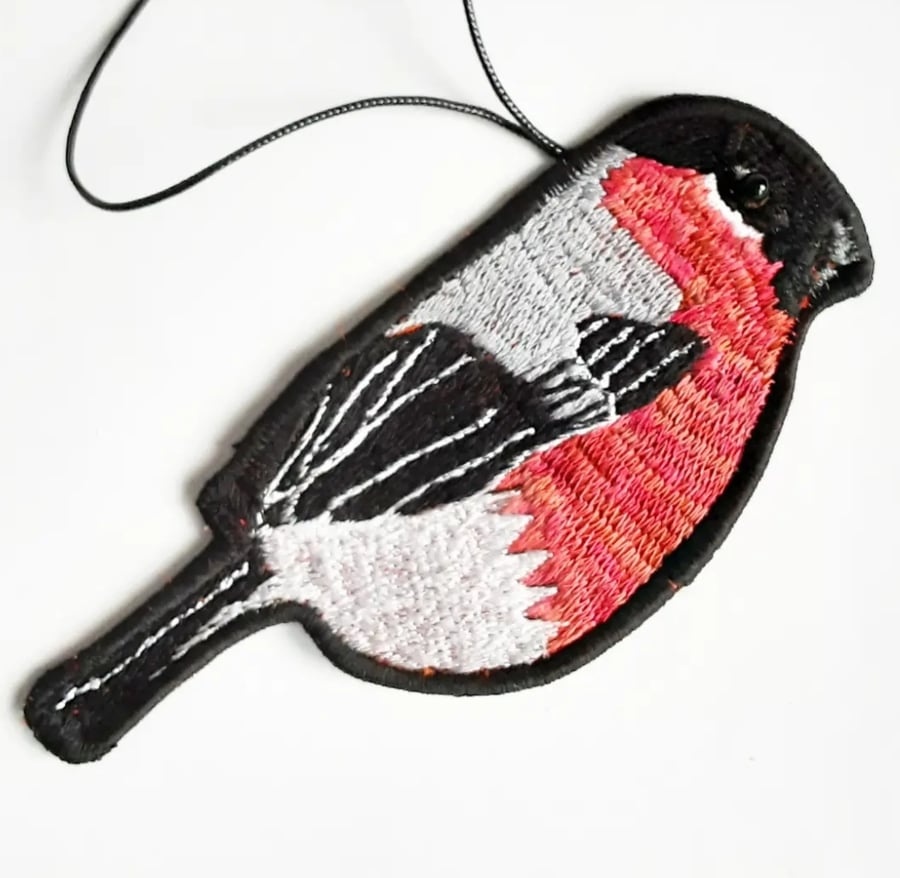 Bullfinch Embroidered Hanging Decoration 