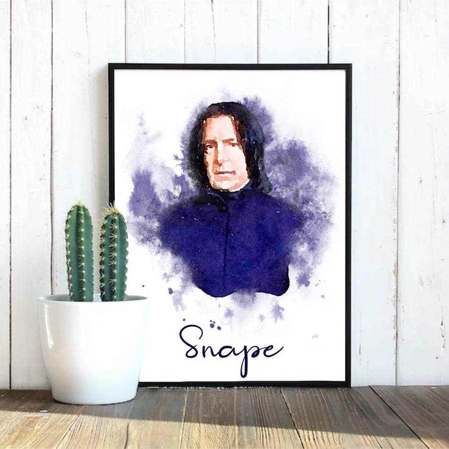 Severus Snape Art Print Loose Watercolour Print Harry Potter Fan Art
