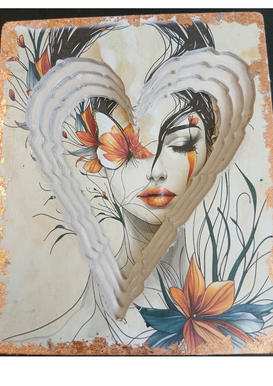 Butterfly Lady Hanging or Freestanding Picture