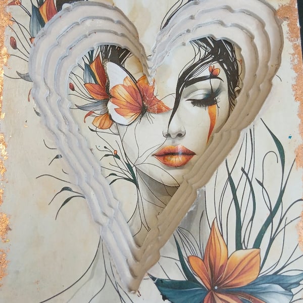Butterfly Lady Hanging or Freestanding Picture