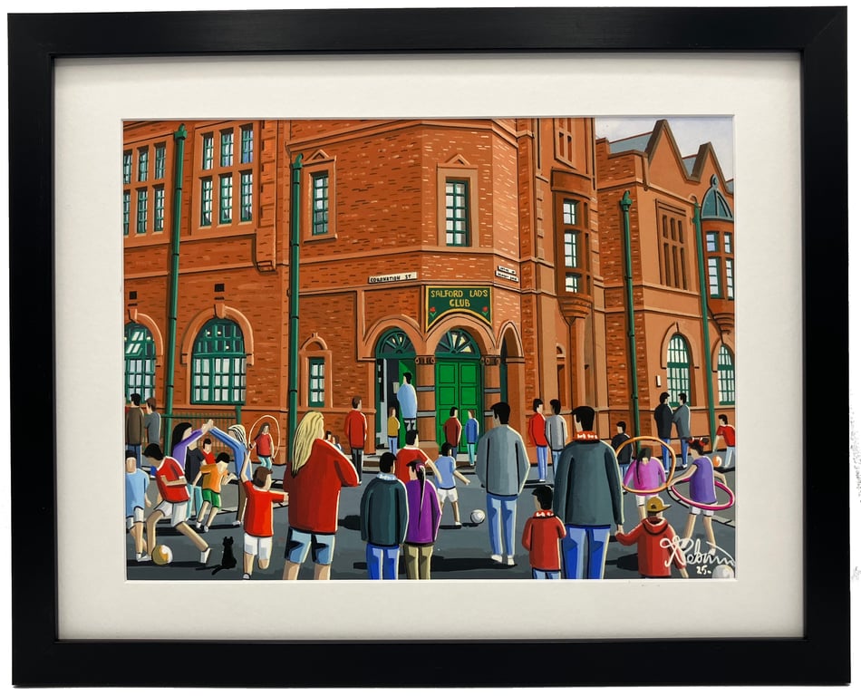 Salford Lads Club Urban Cityscape Art Framed Art Print 14" x 11" Frame 