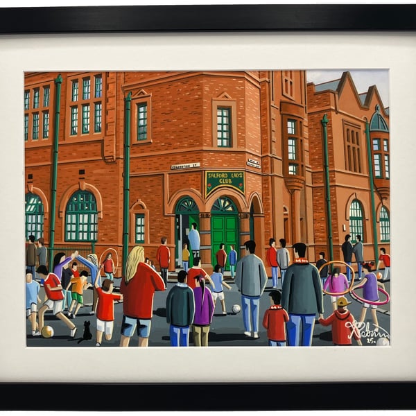 Salford Lads Club Urban Cityscape Art Framed Art Print 14" x 11" Frame 