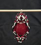Red Antique Faceted Glass Double Sided Pendant - Image 2