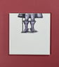 'Feels Familiar' (Set 1 - Lilac) ceramic coaster or decorative tile set. - Image 4