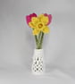 Handmade macrame tulips and daffodil flowers in upcycled vase - Image 3