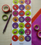 Sticker Sheet - round 35mm stickers - assorted random colourful designs - Image 1