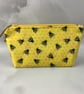 Bees makeup bag, Bumble bee zip bag, 2 pattern and size options, Handmade - Image 5