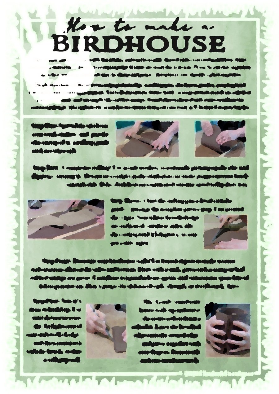 How to Make a Clay Birdhouse Instruction Sheet
