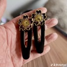 2 x cherry blossom hair clip slides 