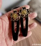 2 x cherry blossom hair clip slides 
