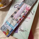Shabby Chic Bookmark Embroidered Patchwork Bookmark Quilted Fabric SECONDS