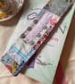Shabby Chic Bookmark Embroidered Patchwork Bookmark Quilted Fabric SECONDS