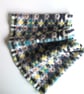 Handwoven Lambswool Cowl in Brown, Teal and Navy 8 - Image 1