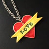 'Love heart ceramic pendant