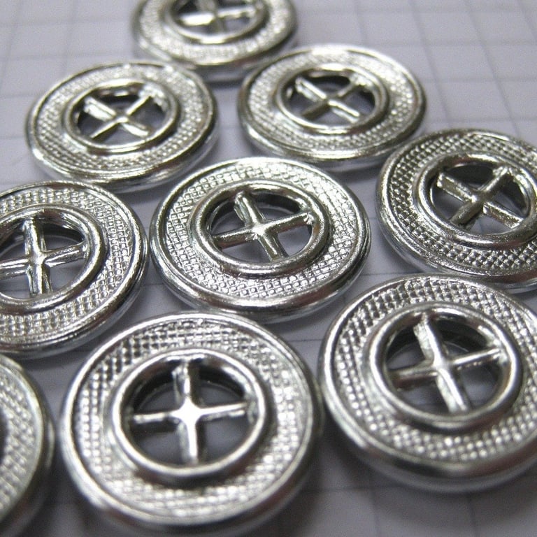 100 Small Silver Wheel Buttons