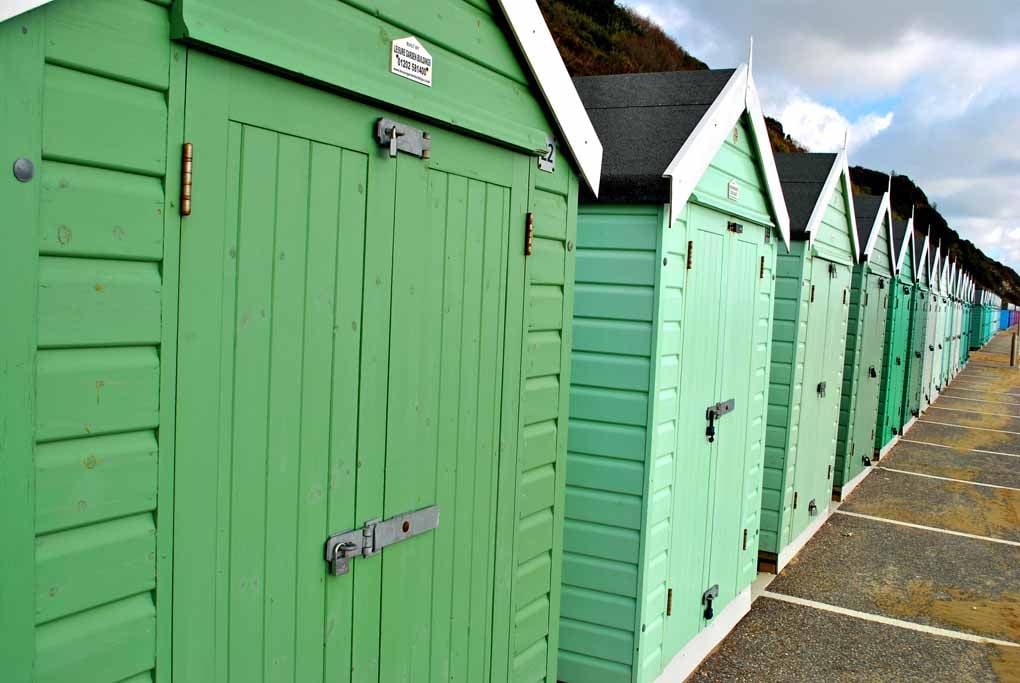 Bournemouth Beach Huts Dorset England UK 18"X12" Print