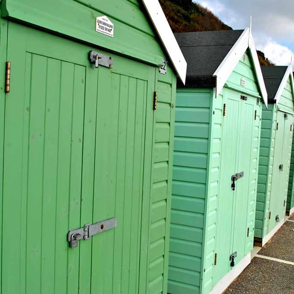 Bournemouth Beach Huts Dorset England UK 18"X12" Print