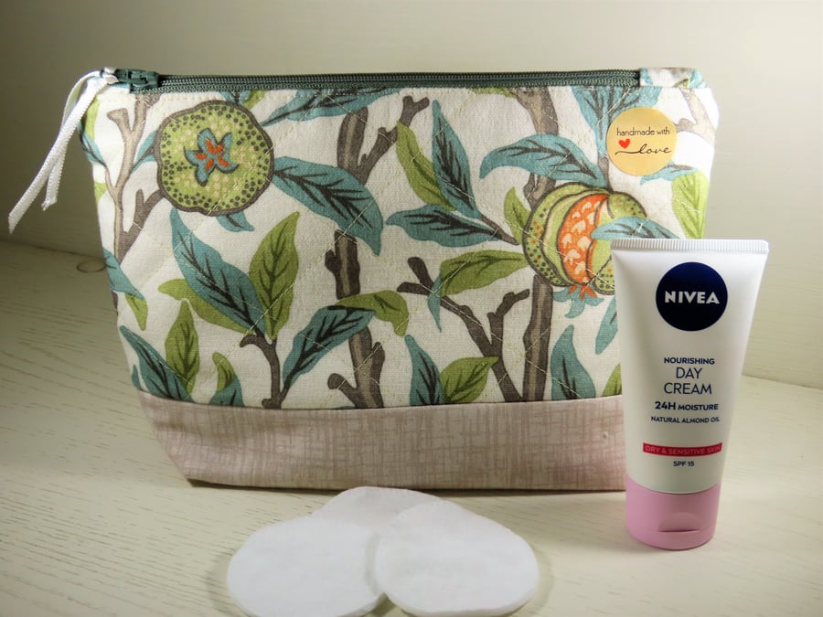 Handmade, Quilted, Cosmetic Bag.