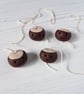 Mini kawaii conker on a string ornament, decoration, autumn, rustic - Image 3