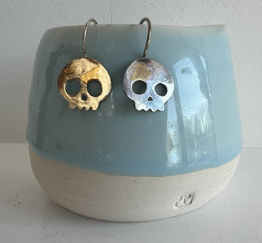 Sterling silver skull earrings - for Halloween or for every day wear