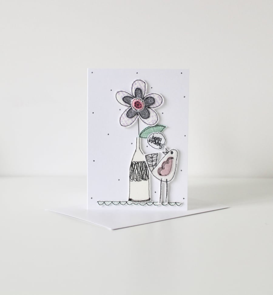 'Happy Birthday' - Handmade C6 Blank Card