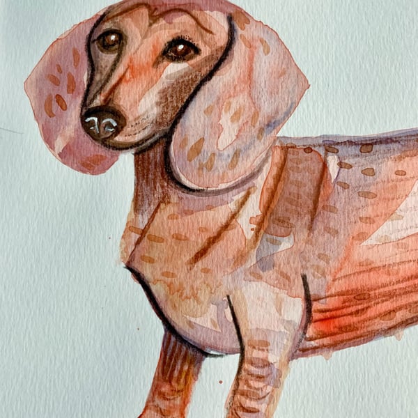 Dachshund dog original painting 