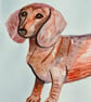 Dachshund dog original painting 
