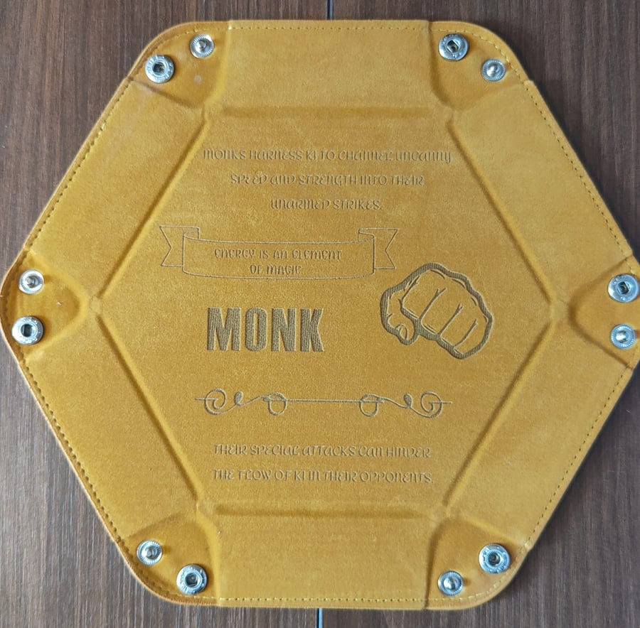 Monk Dice Tray – Engraved Dungeons & Dragons Accessory
