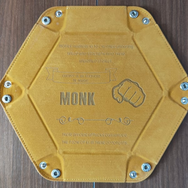 Monk Dice Tray – Engraved Dungeons & Dragons Accessory